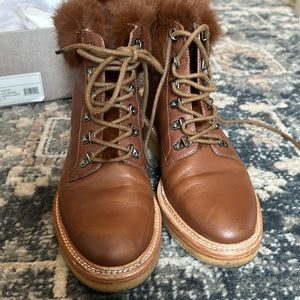 Botkier leather fur boots